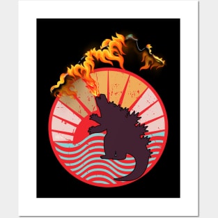 Hey, Godzilla Is Burning Your T-Shirt! - Funny Godzilla Posters and Art